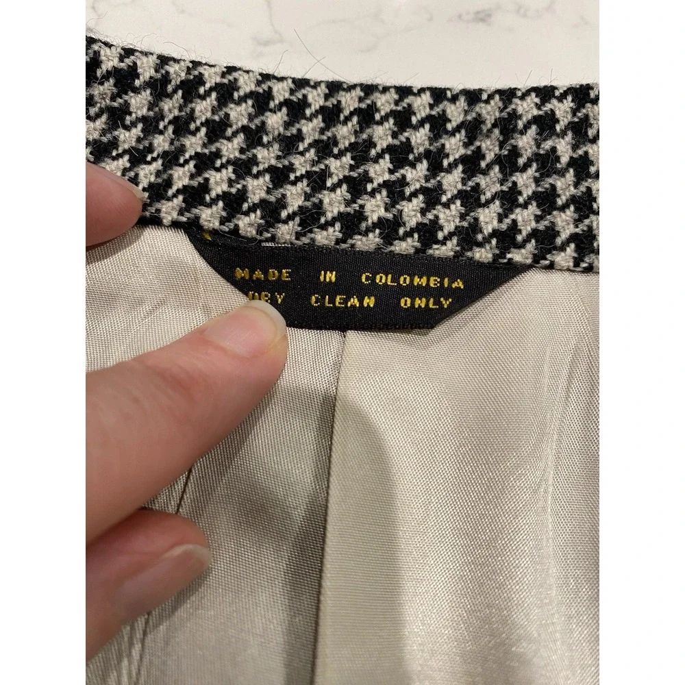 Vintage Oscar de la Renta Blazer Mens 42R Houndstooth Hand Tailored Preppy Wool